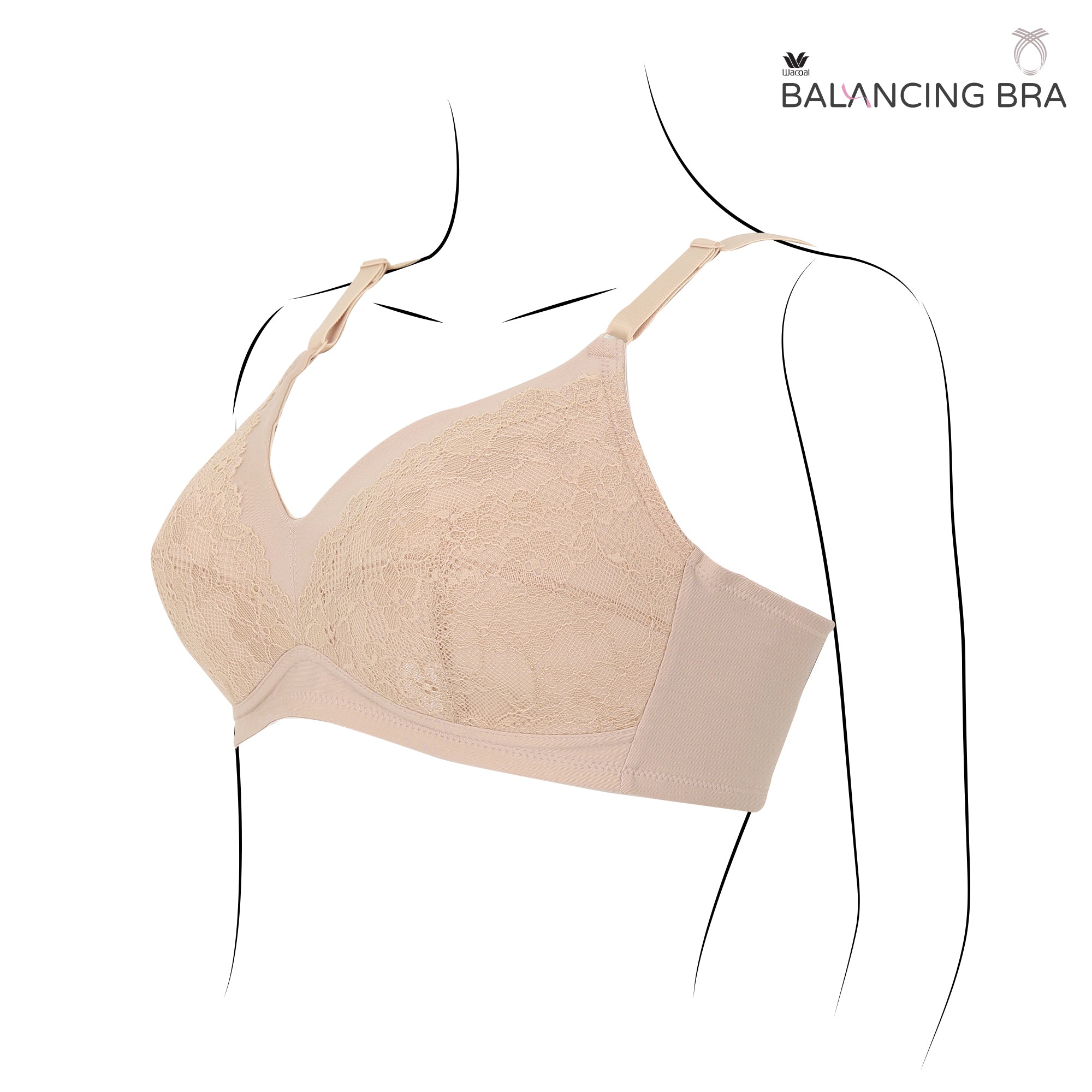 Wacoal Balancing Bra บราสำหรับใส่เต้านมเทียม รุ่น WXB515 สีเนื้อ (NN)