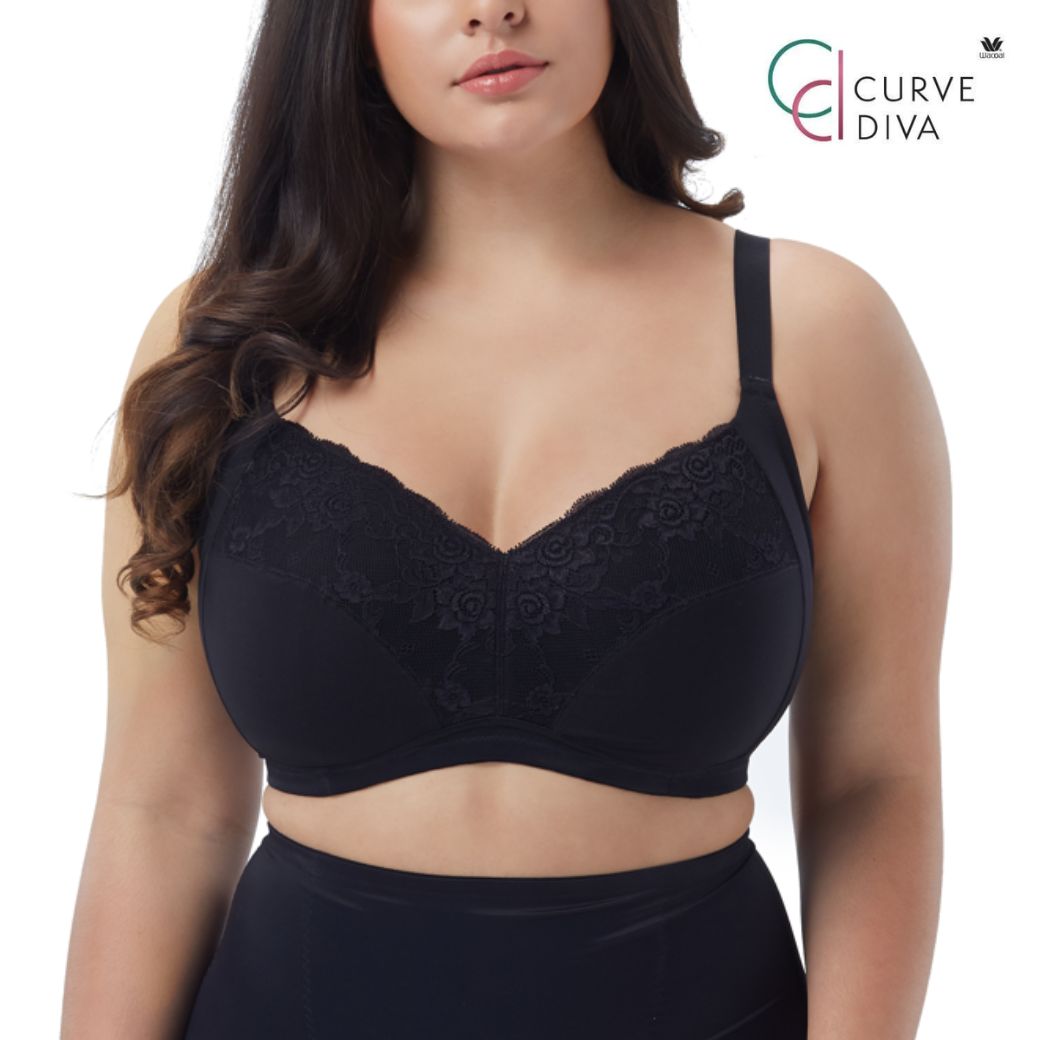 Wacoal Curve Diva บราไซซ์ใหญ่สำหรับสาวพลัสไซซ์ รุ่น WXQ102 สีดำ (BL)
