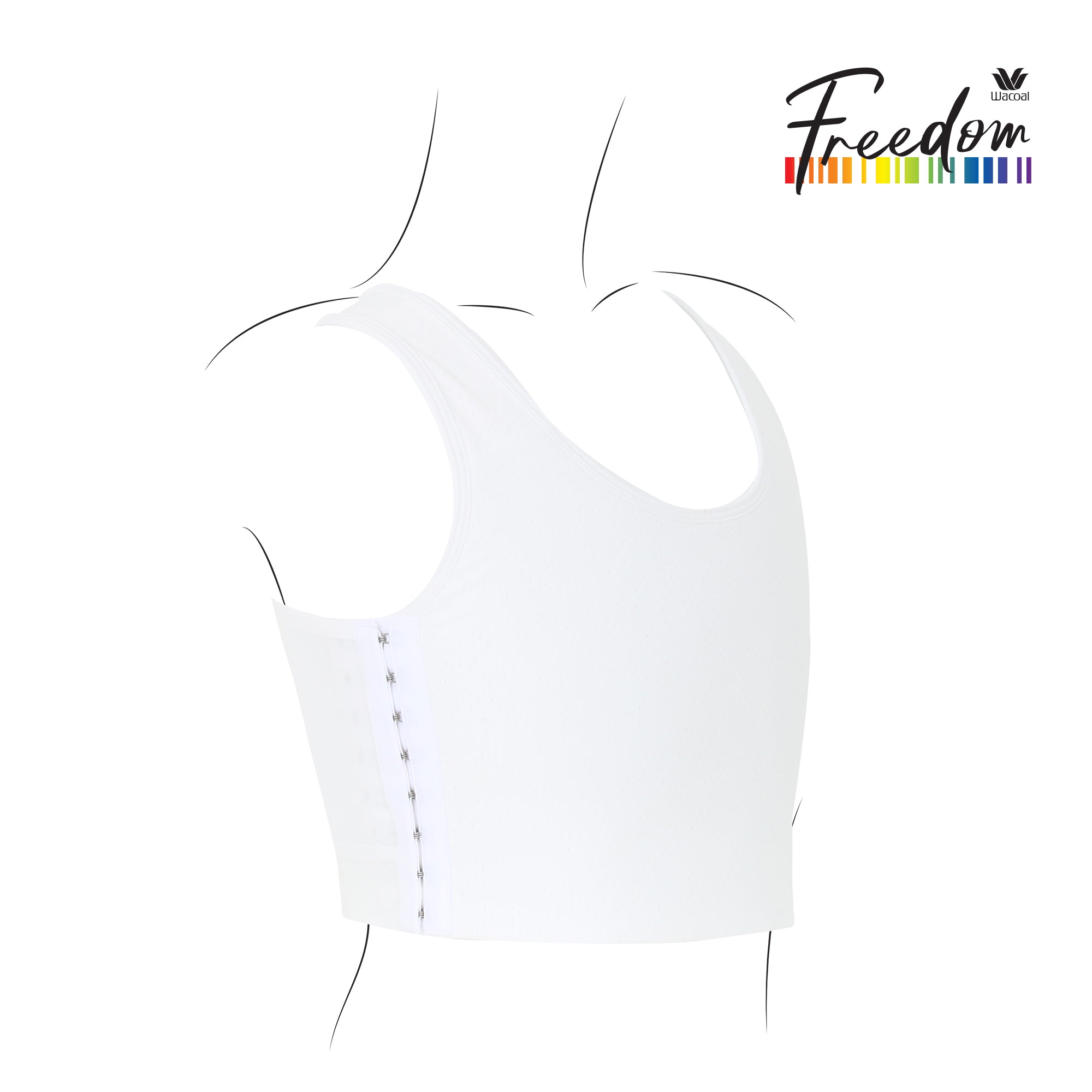 Wacoal FREEDOM เสื้อกล้ามกระชับอกแบบครึ่งตัวตะขอด้านข้างรุ่น WXT101 สีขาว (WH)