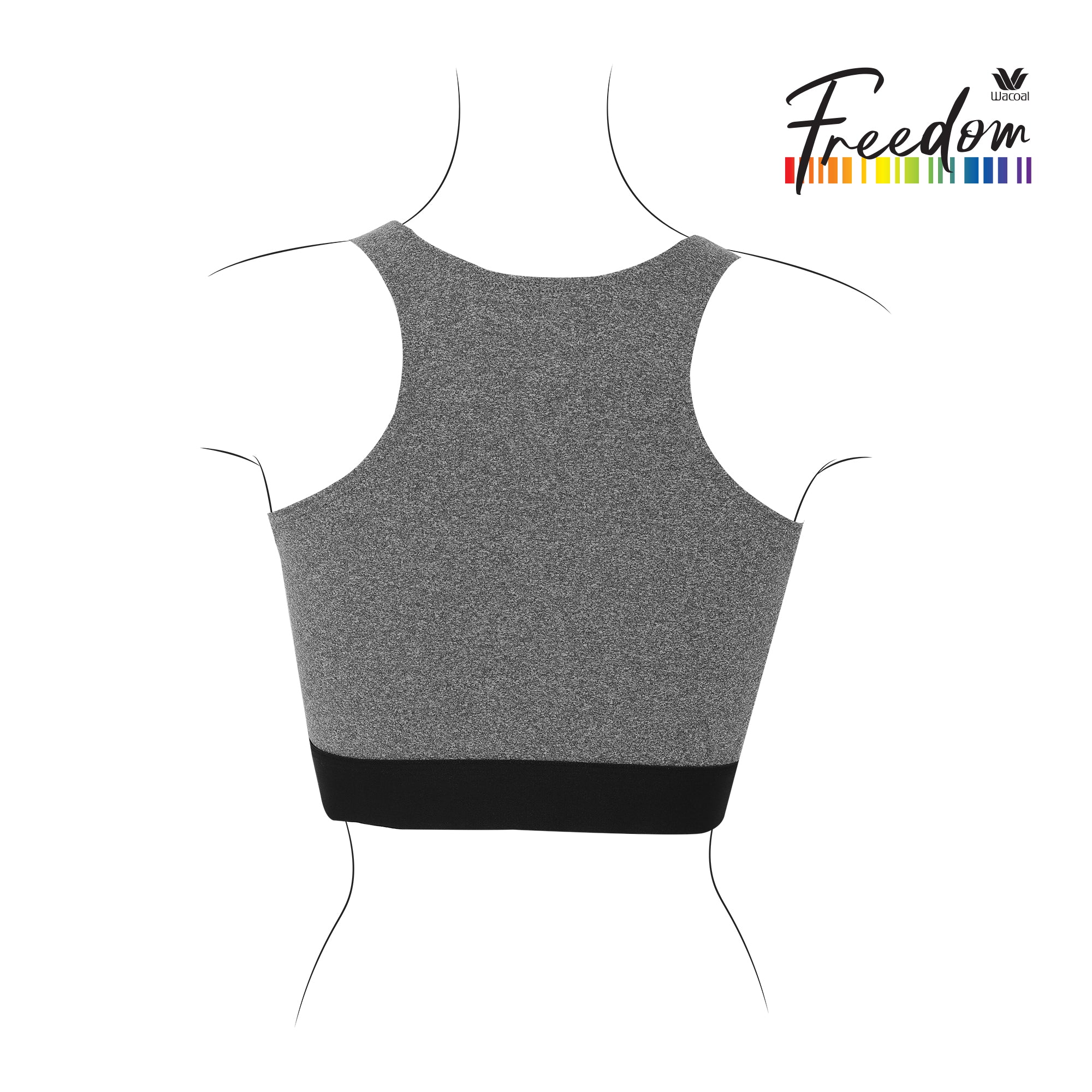 Wacoal FREEDOM เสื้อกล้ามกระชับอก แบบครึ่งตัว รุ่น WXT301 สีเทา (GY)