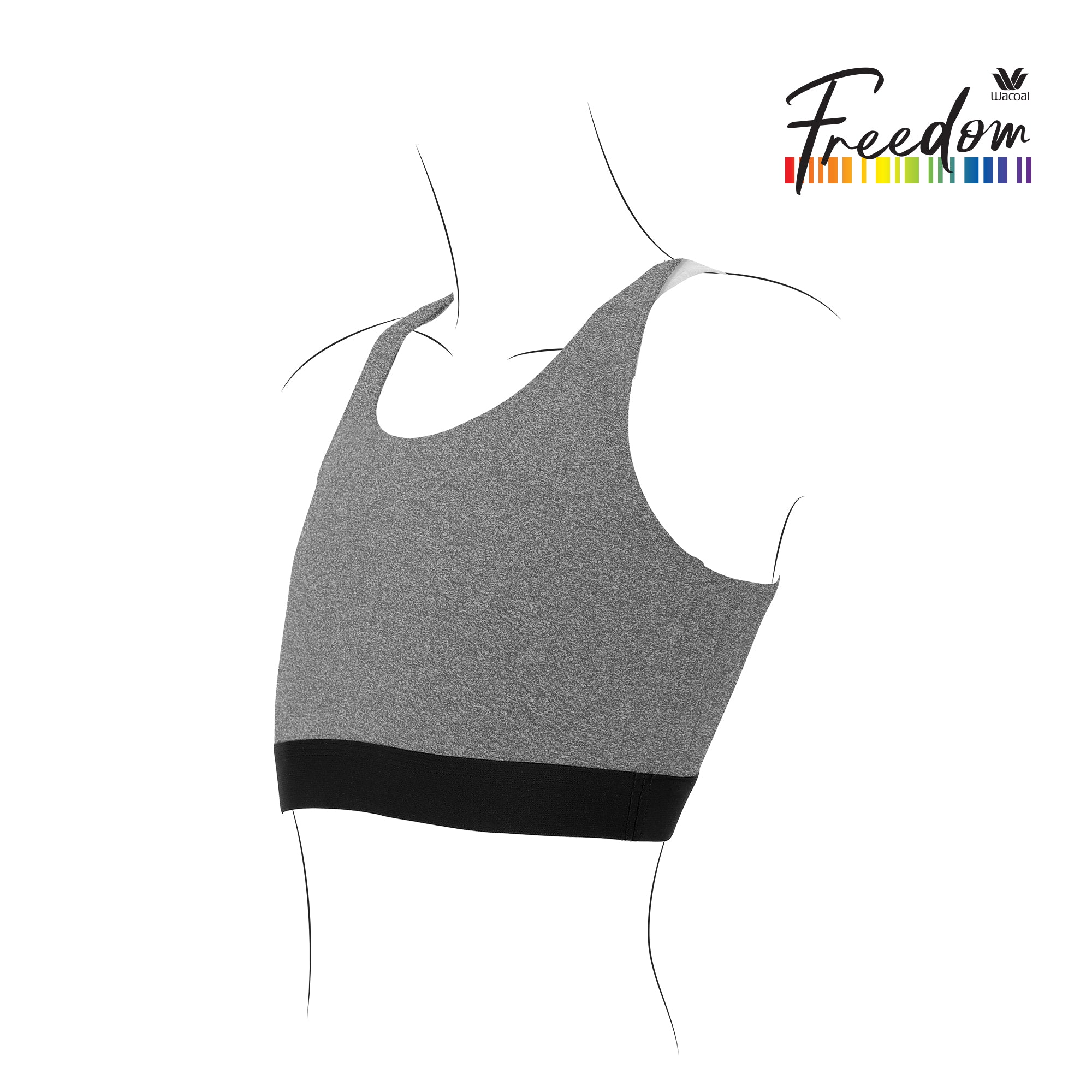 Wacoal FREEDOM เสื้อกล้ามกระชับอก แบบครึ่งตัว รุ่น WXT301 สีเทา (GY)