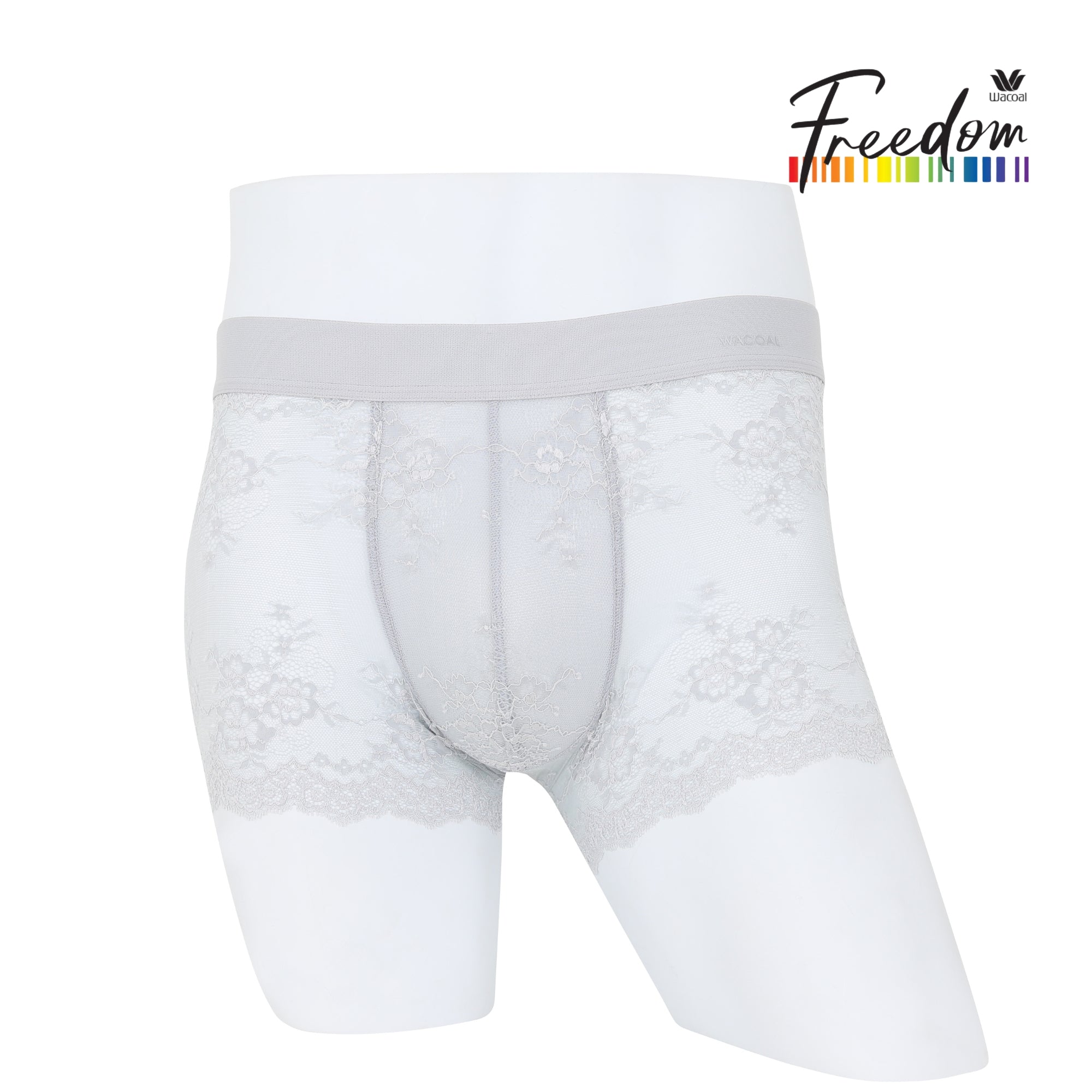 Wacoal Freedom LIMITED กางเกงลูกไม้ชาย(Lace Boxer) รุ่น WXU403 สีเทา (LI)