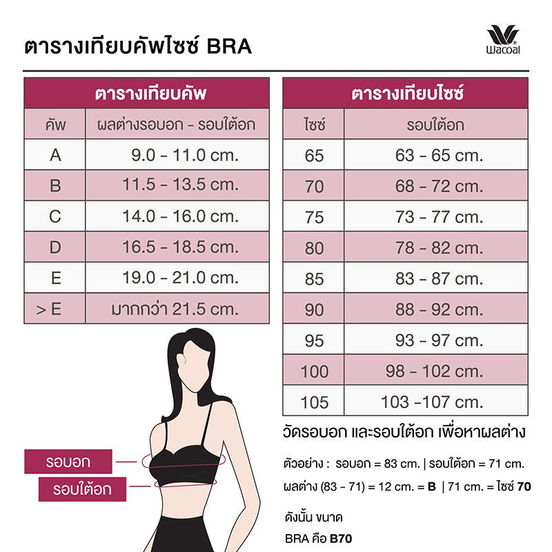 Wacoal Curve Diva Cool Anti-Bacteria เสื้อชั้นในเก็บกระชับ ไร้โครง แบบ Full Cup รุ่น WB7539/WQ1534 สีเบจ (BE)