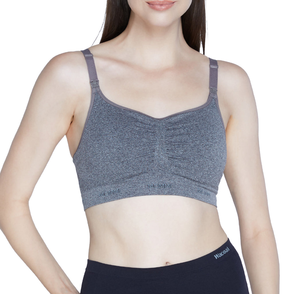 Wacoal Maternity Mommi Bra บราสำหรับให้นมบุตร รุ่น WM1Y02 สีเทาเข้ม (DG)