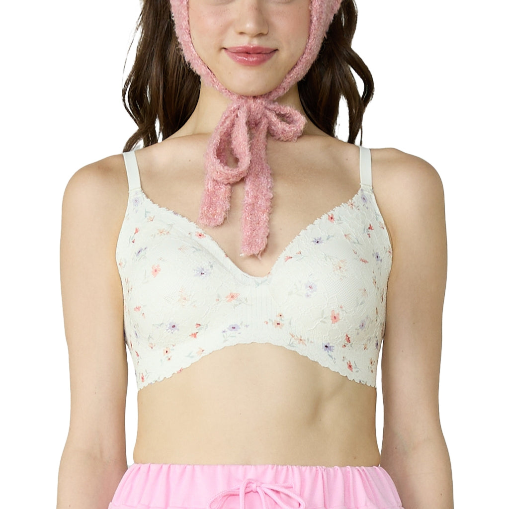 Wacoal Go Girls Smart Size Lacy Look บราไร้โครงวาโก้ รุ่น WB3Y36 สีครีม (CR)