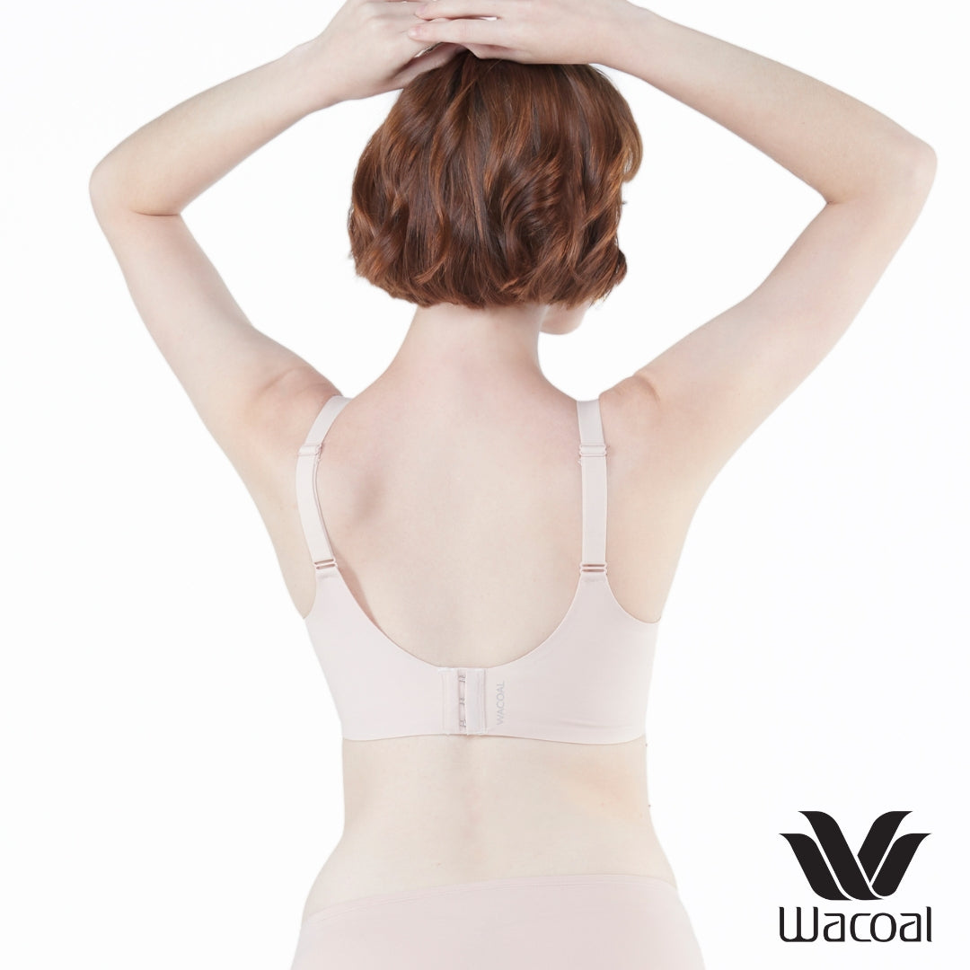 Wacoal ชุดชั้นเนียน บราไร้โครง Smart Size เสริมฟองน้ำ รุ่น WB3Y28 สีเบจ (BE)
