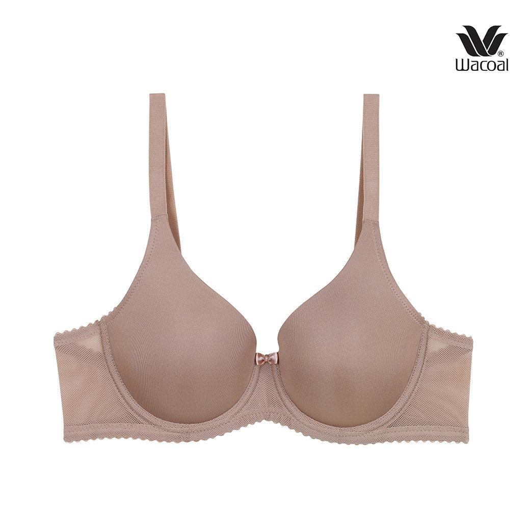 Wacoal Seamless Bra บราไร้ตะเข็บ เนียนเรียบ เสริมฟองน้ำ 15 มม. รุ่น WB5A86 สีโอวัลติน (OT)