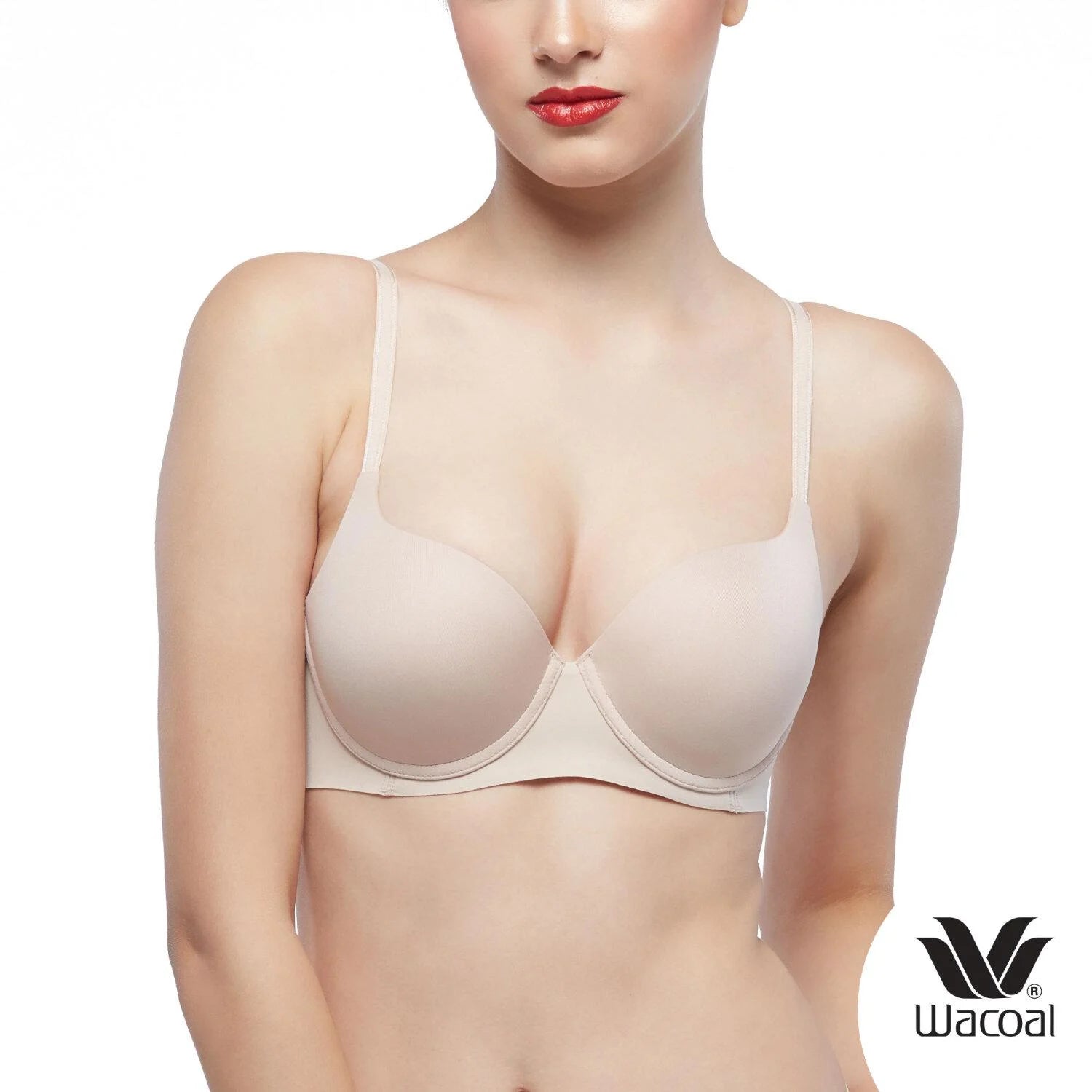 Wacoal ชุดชั้นเนียน บราดันทรงมีโครง เสริมฟองน้ำหนา รุ่น WB5P79 สีเบจ (BE)