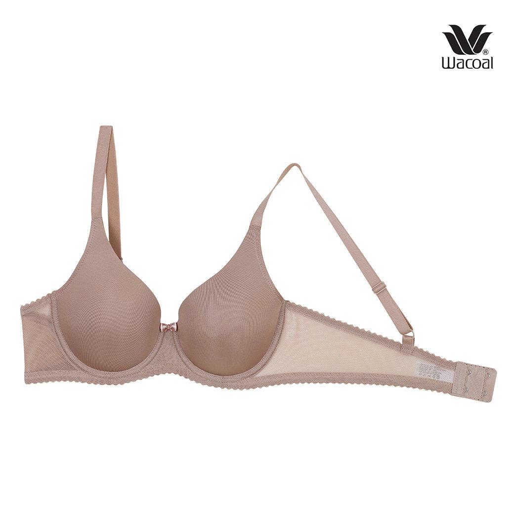 Wacoal Seamless Bra บราไร้ตะเข็บ เนียนเรียบ เสริมฟองน้ำ 15 มม. รุ่น WB5A86 สีโอวัลติน (OT)