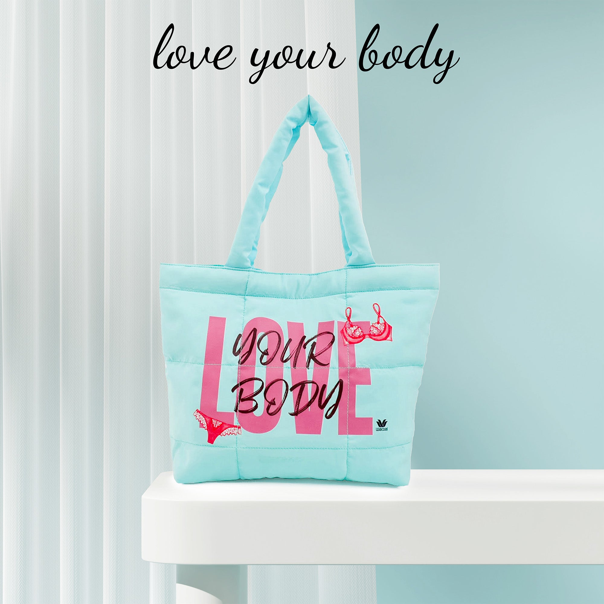 Wacoal Love your body fluffy bag รุ่น WW1605 สีฟ้า (PE)