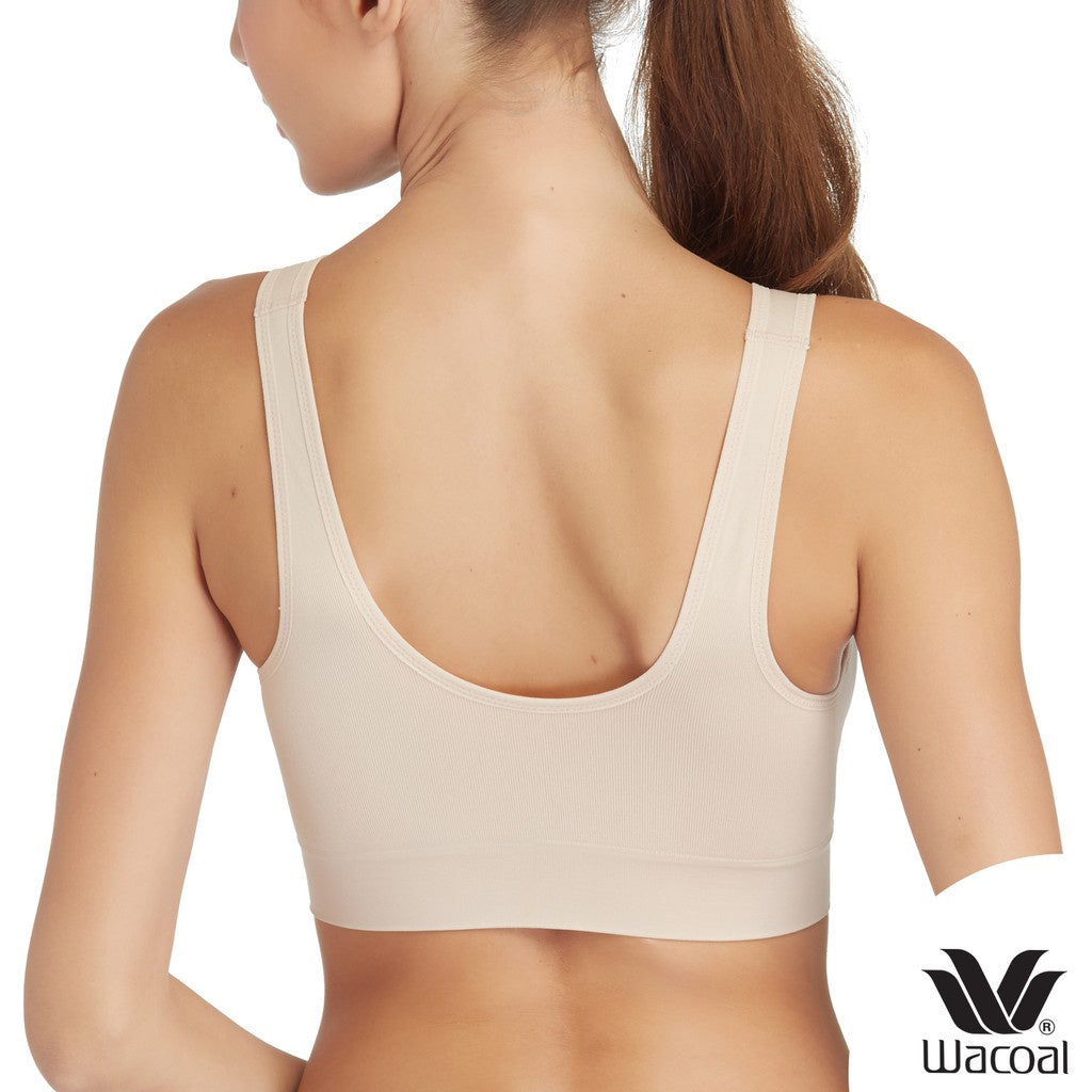 Wacoal Seamless Bra เซ็ต 5 ชิ้น บราสวมหัว ไร้โครง ไร้ตะเข็บ รุ่น WH9C24/WH9524 สีเบจ (BE)