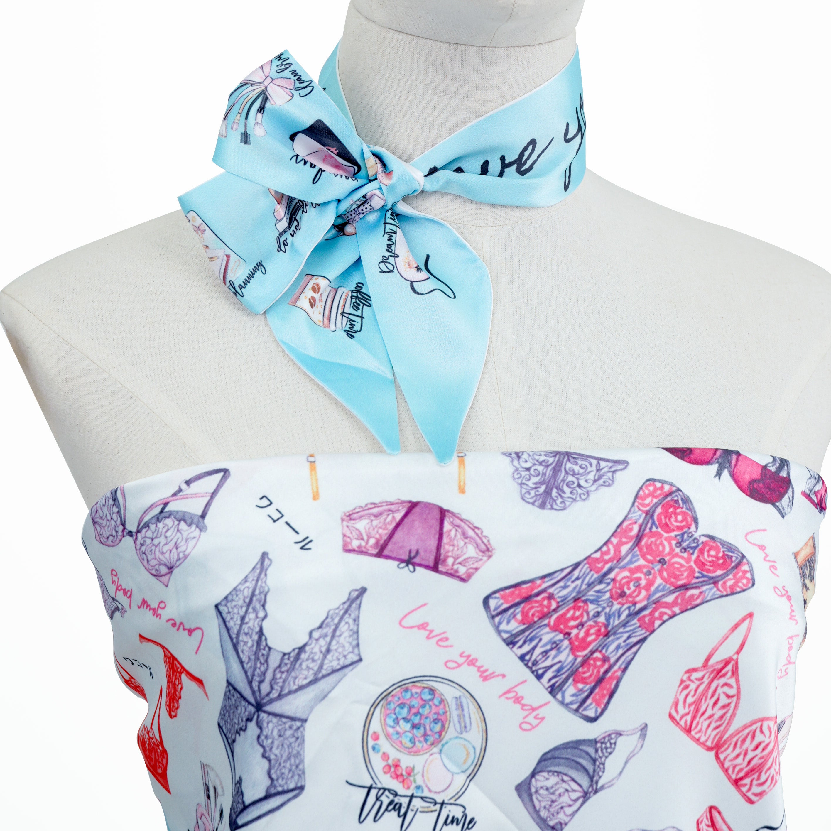 Wacoal x Meraki Twilly and Scarf Set เซตผ้าคลุมไหล่และทวิลลี่ รุ่น WW1207 สีฟ้า (PE)