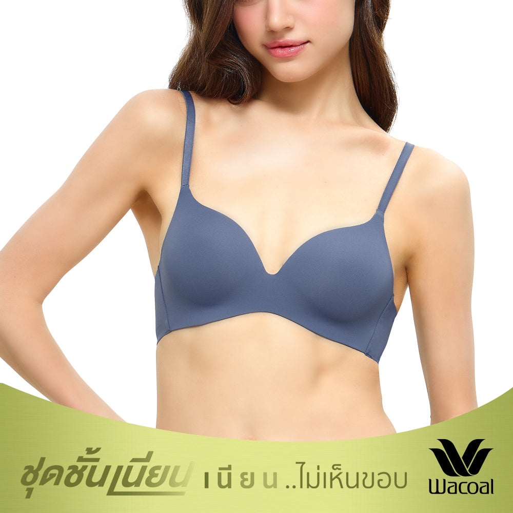 Wacoal ชุดชั้นเนียน บราไร้โครง เนียนเรียบ ไร้ตะเข็บ รุ่น MM1X81 สีน้ำเงิน (NB)