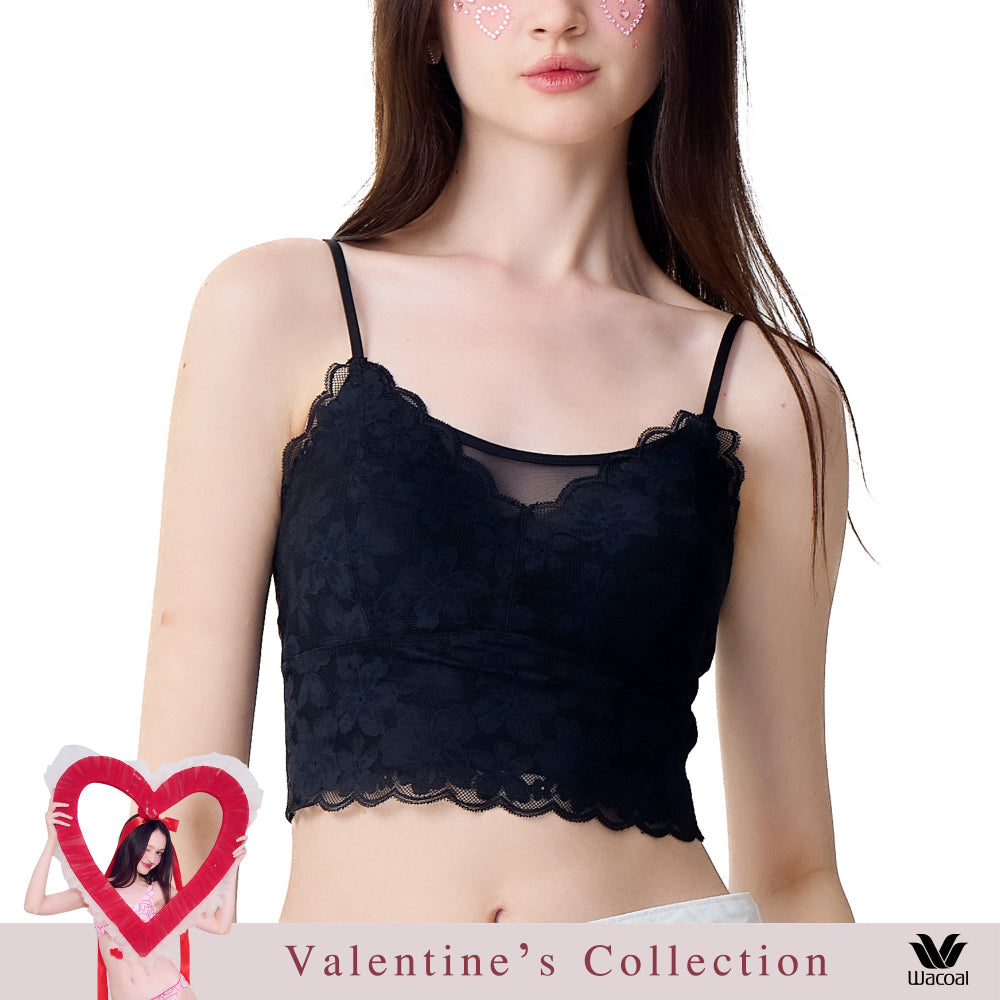 Wacoal Lingerie บราสวมหัวตกแต่งลูกไม้ รุ่น WH4A11 สีดำ (BL)