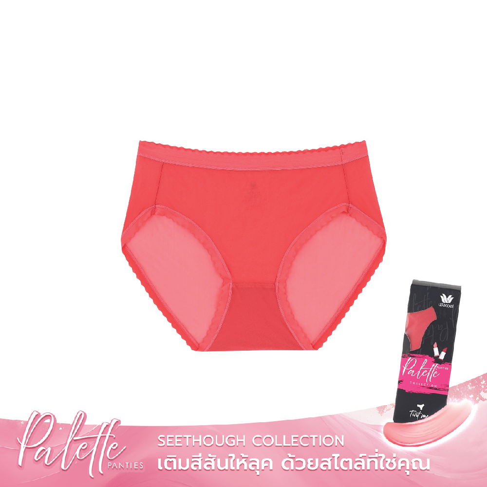 Wacoal Palette Panties กางเกงใน See-Through รุ่น MUMP01 สีชมพูอมแดง (RP)