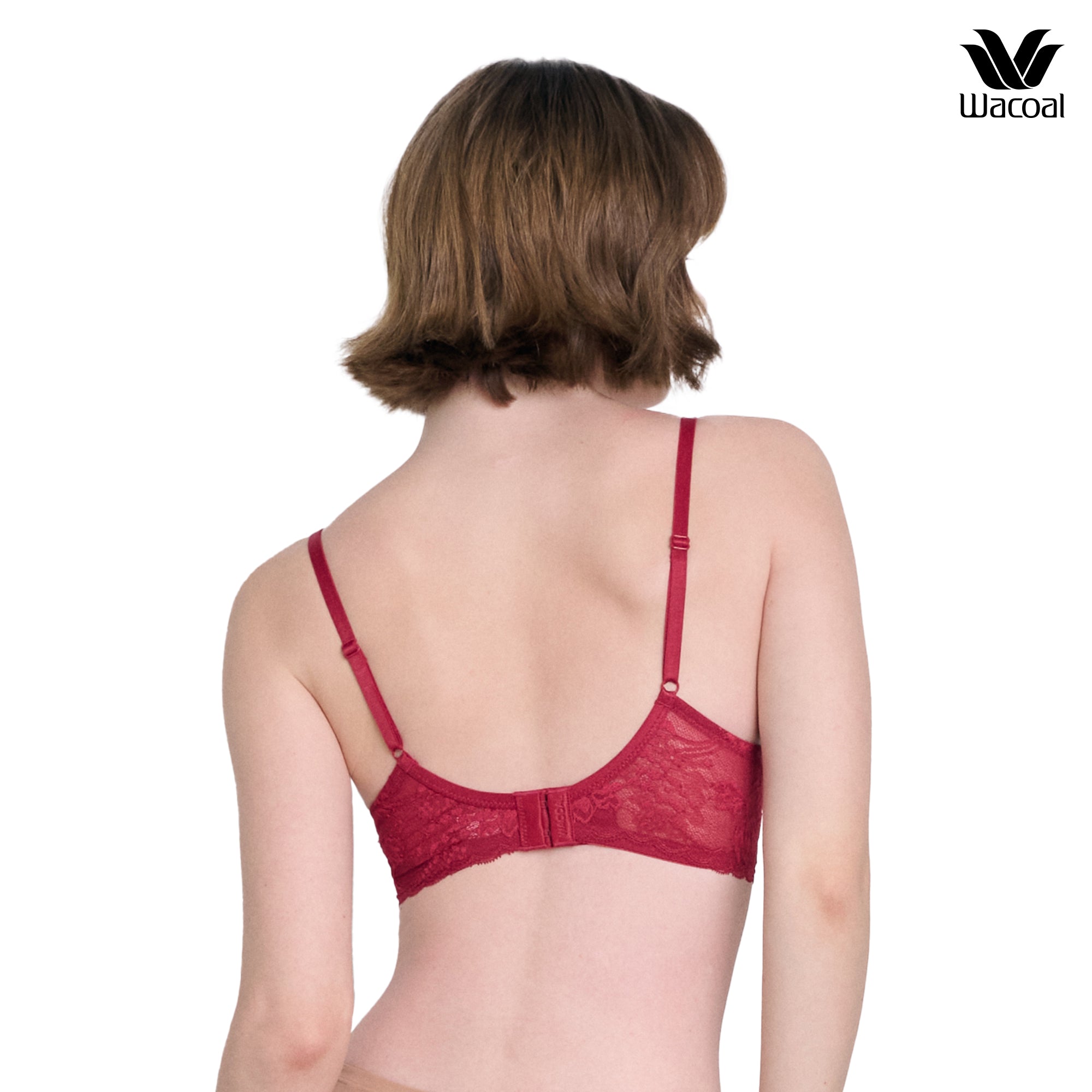 WacoalxPhannapast บราลูกไม้ มีโครง รุ่น WB5P34 สีแดง (CH)