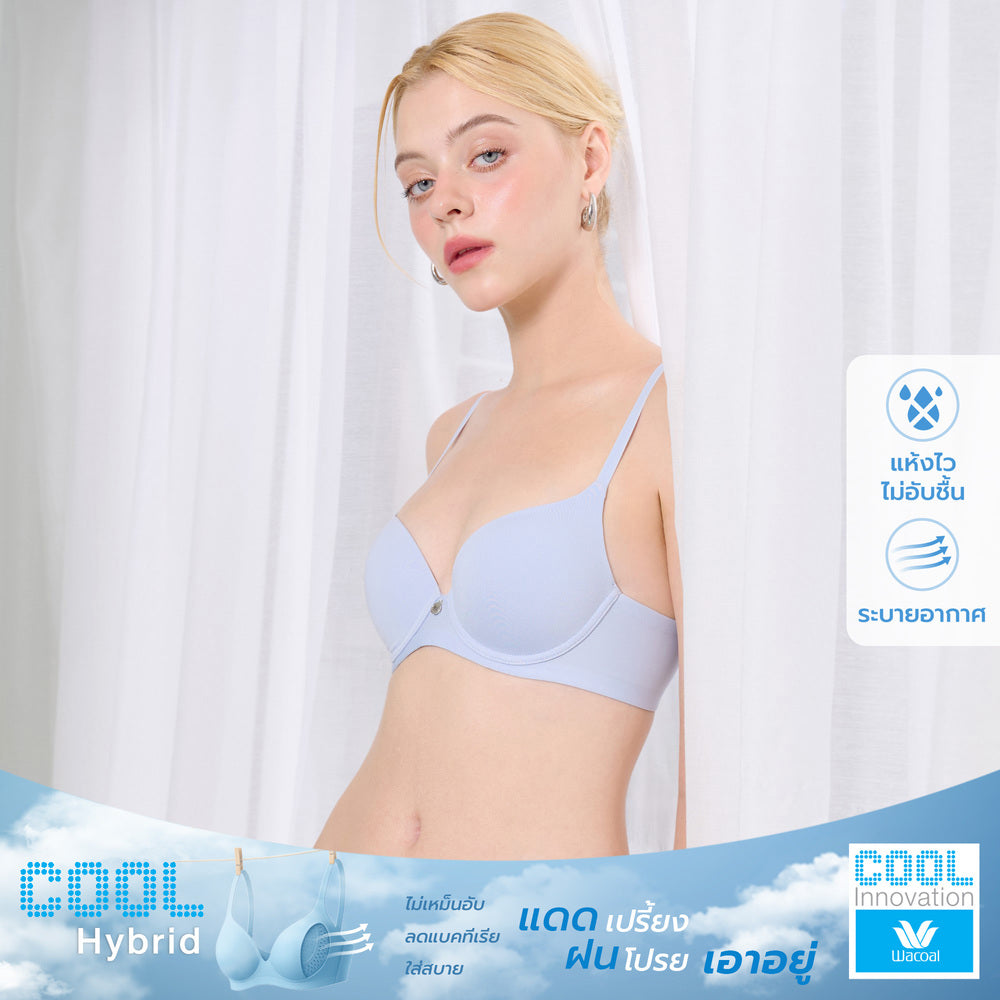 Wacoal Cool Innovation บรามีโครง ฟองน้ำบาง 10 มิล รุ่น WB5P63 สีฟ้า (SX)