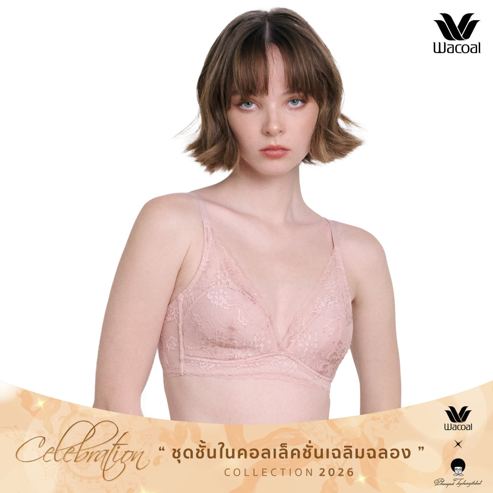 WacoalxPhannapast บราไร้โครงใส่สบาย ฟองน้ำนุ่ม รุ่น WB5X65 สีเนื้ออมส้ม (OR)