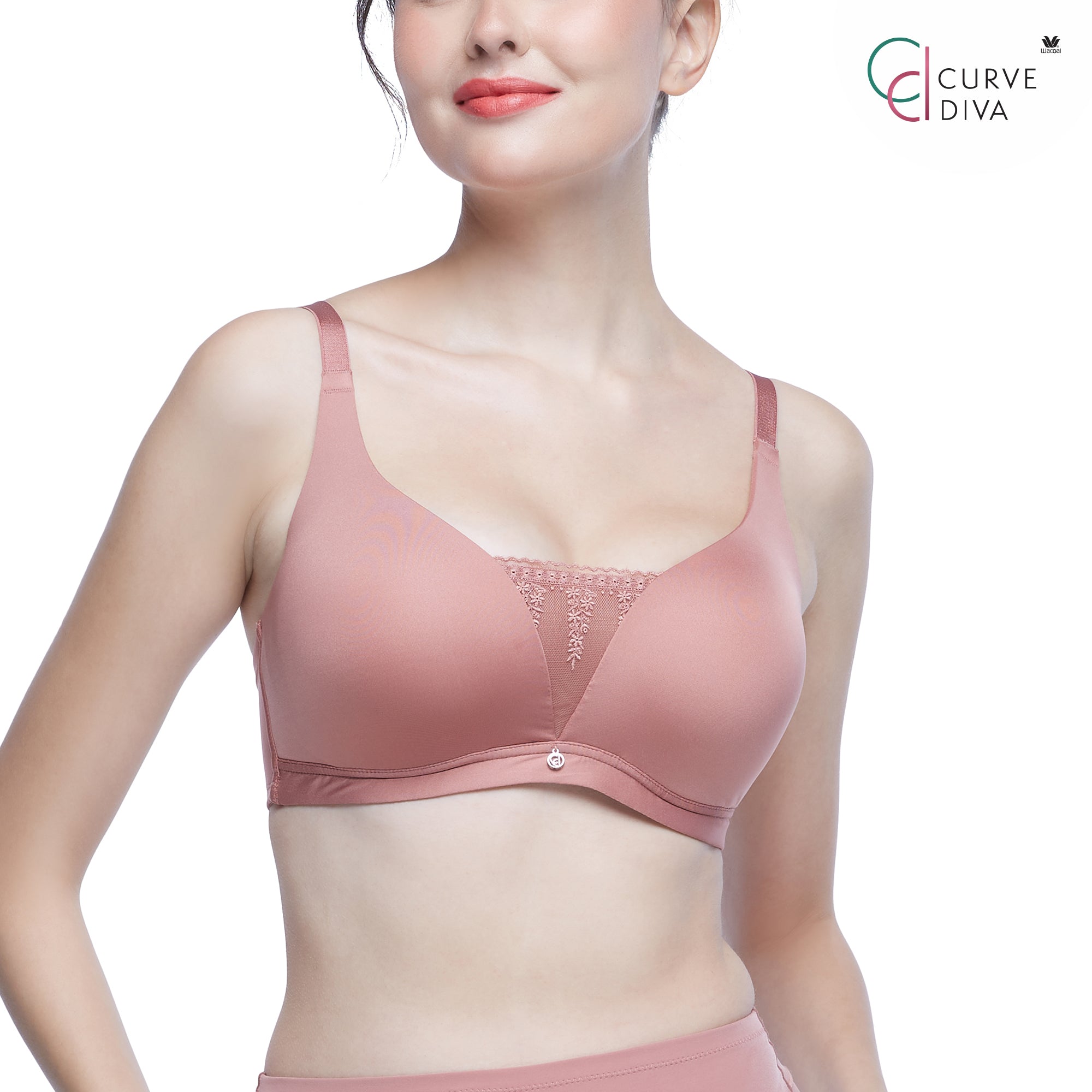 Wacoal Curve Diva บราเก็บกระชับสาวคัพใหญ่ รุ่น WB7540 ( เข้าคู่กางเกงรุ่น WY1181 ) สีส้มอมน้ำตาล (PO)