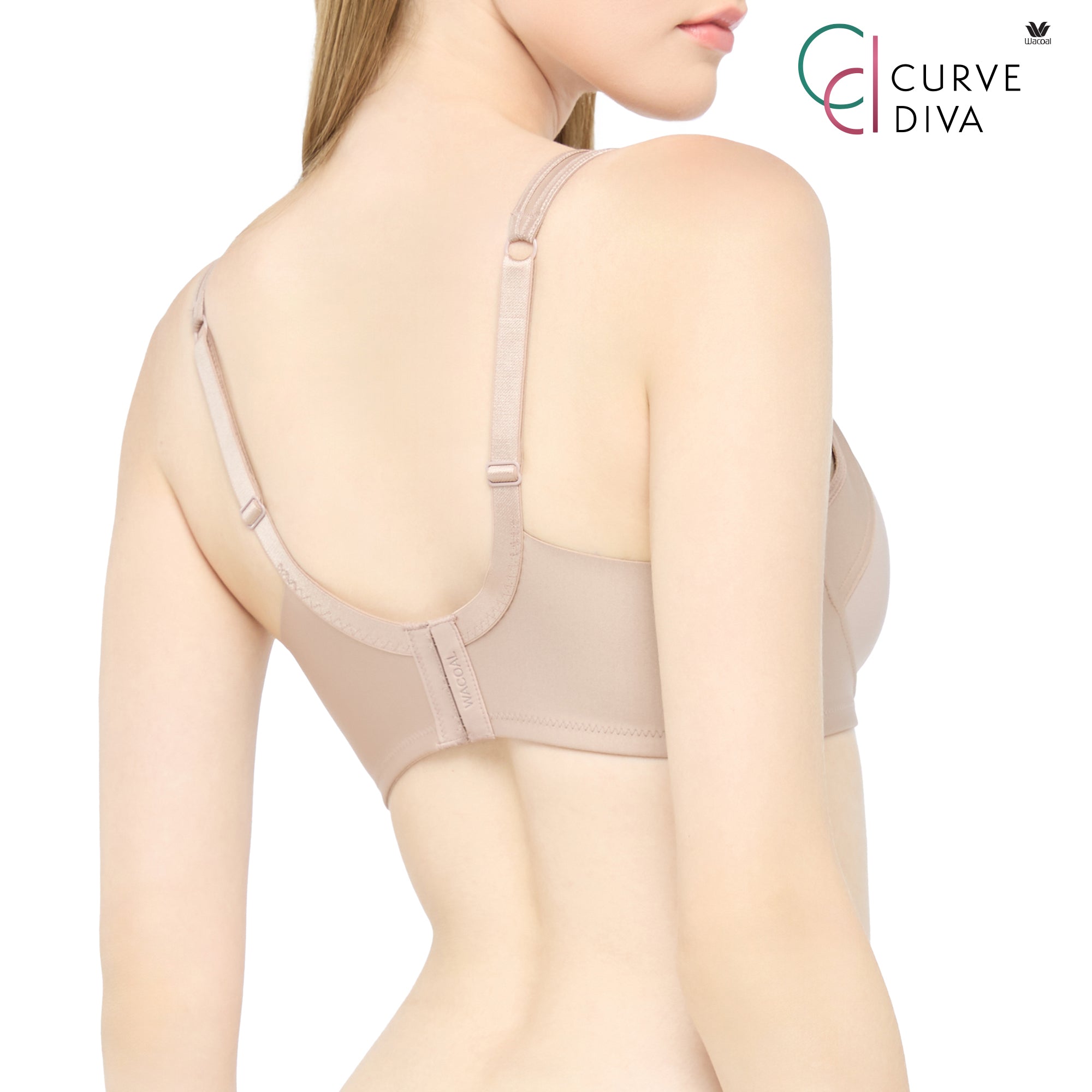 Wacoal Curve Diva บรามีโครงเก็บกระชับอกสวย สาวคัพใหญ่ รุ่น WB7989 สีโอวัลติน (OT)