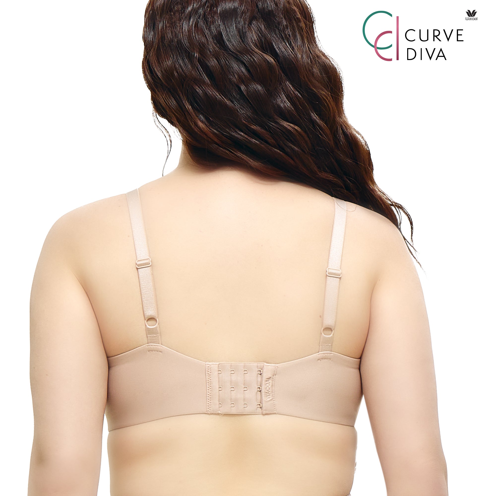 Wacoal Curve Diva บรามีโครงเก็บกระชับ สาวคัพใหญ่ รุ่น WB7992/WQ1867 สีเบจ (BE)
