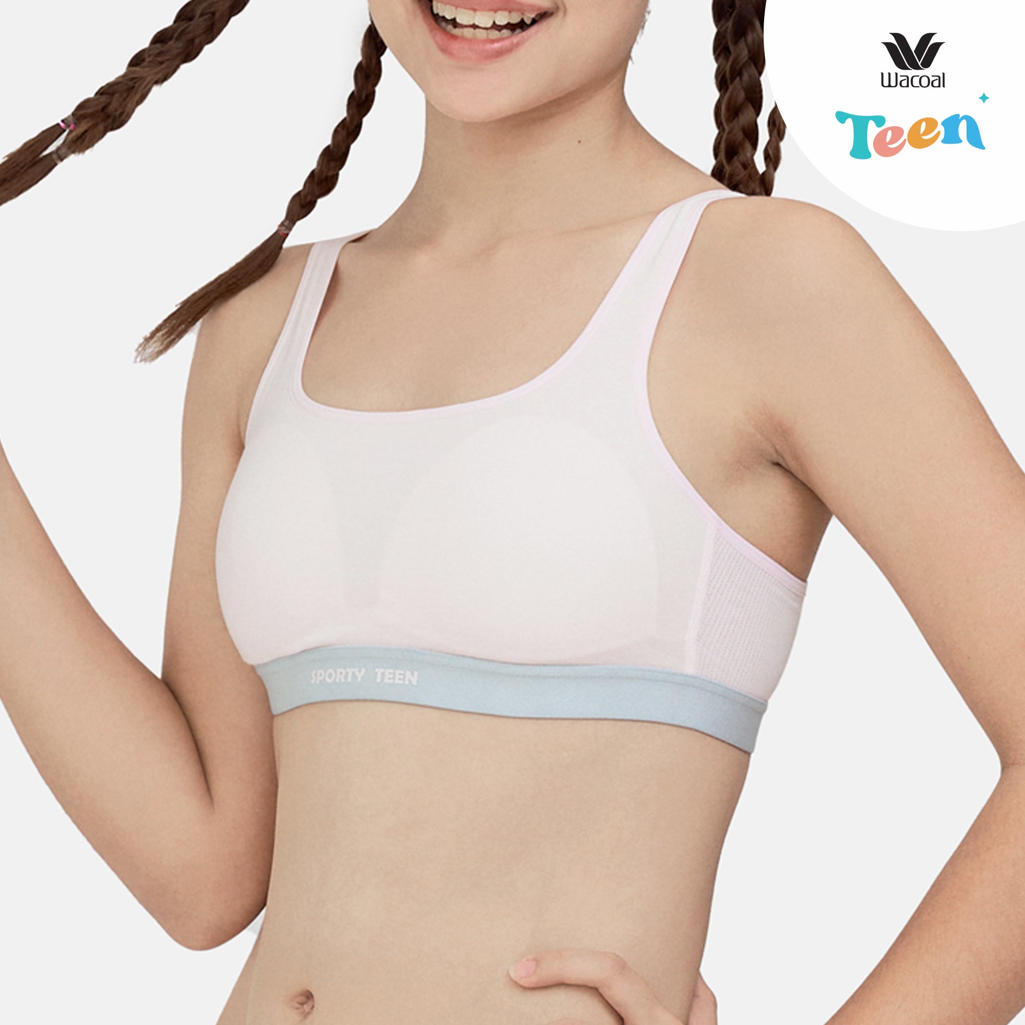 Wacoal Teen ชุดชั้นในสำหรับวัยใส บราไร้โครง รุ่น WBT112 สีชมพูอ่อน (LP)