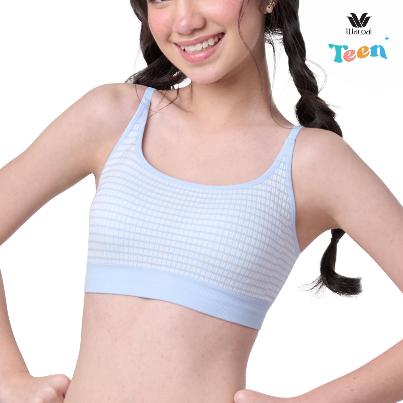 Wacoal Teen ชุดชั้นในสำหรับวัยใส บราไร้โครง รุ่น WBT119 สีฟ้า (SX)