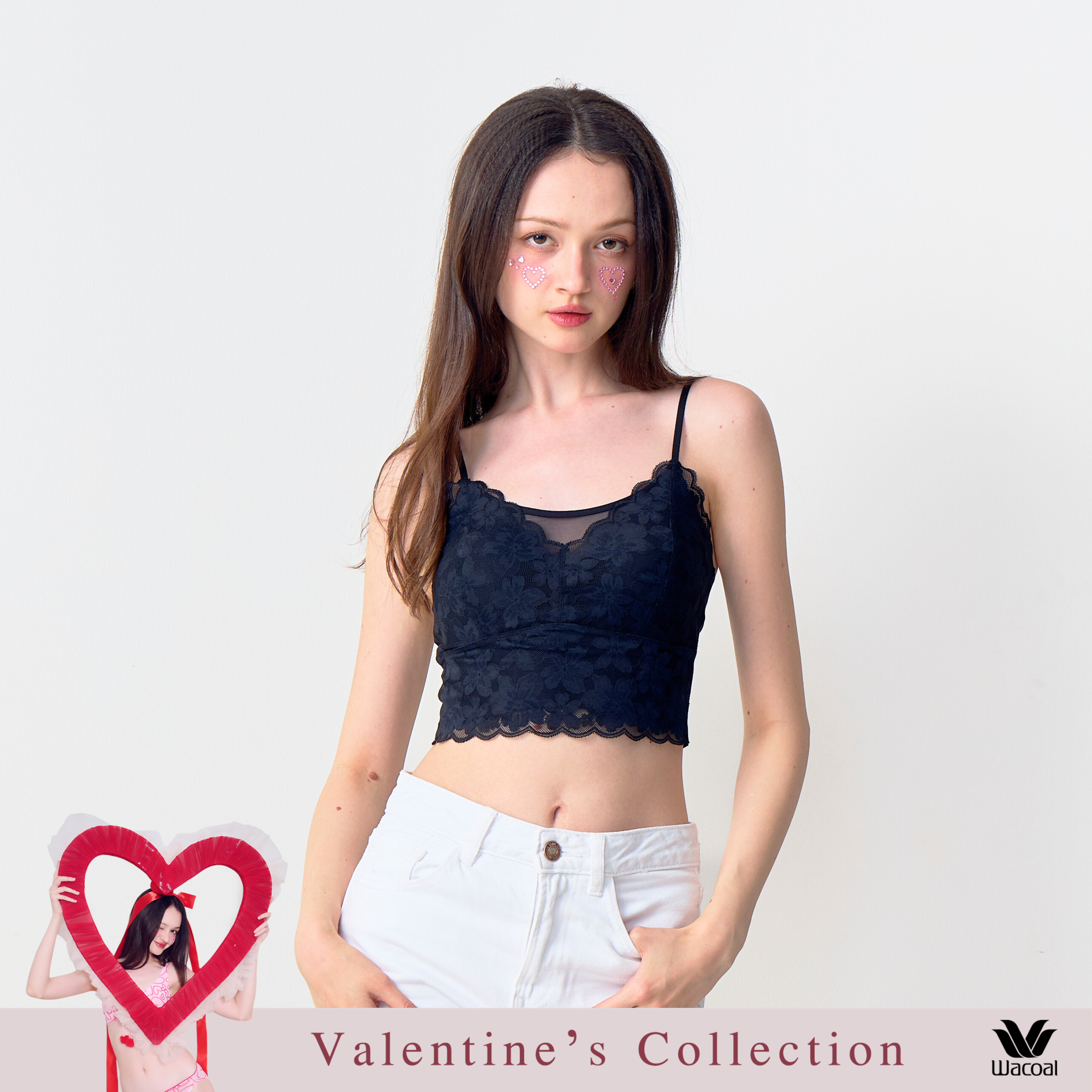 Wacoal Lingerie บราสวมหัวตกแต่งลูกไม้ รุ่น WH4A11 สีดำ (BL)