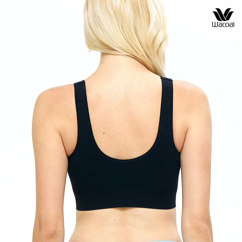 WACOAL SEAMLESS BRA บราตะขอหน้า ถอดก็ง่าย ใส่ก็ง่าย รุ่น WH9C46 สีดำ (BL)