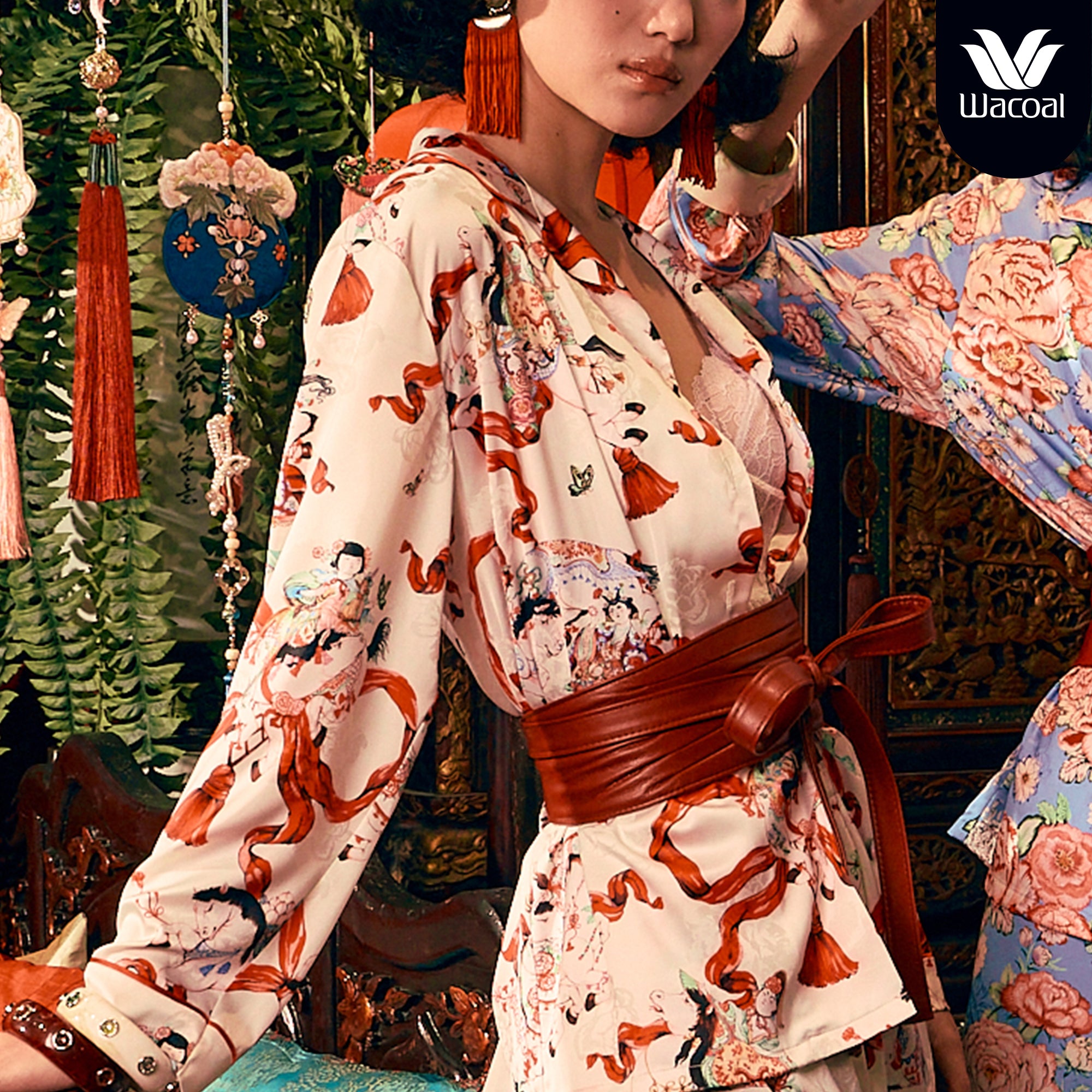 Wacoal X Phannapast ชุดนอนรูปแบบเสื้อแขนยาว กางเกงขาสั้น  รุ่น WN7D59 สีครีม (CR)