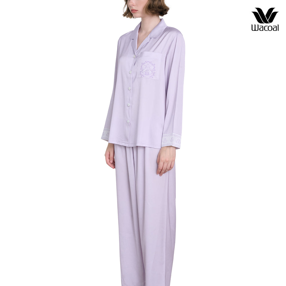Wacoal DREAM LAND Collection ชุดนอนผ้าซาติน  พิมพ์ลาย Magicorn รุ่น WN7E80 สีม่วง (PU)