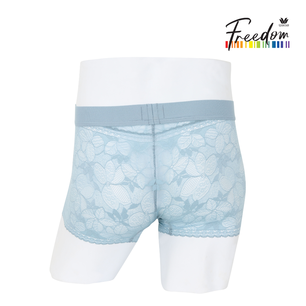Wacoal Freedom LIMITED กางเกงลูกไม้ชาย (Lace Boxer) รุ่น WXU405 สีฟ้า (LT)