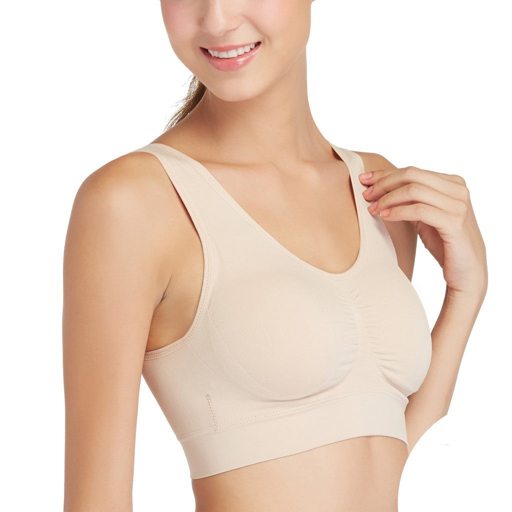 Wacoal Seamless Bra ชุดชั้นในไม่มีโครงรูปแบบสวมหัว - WH9C24 สีเบจ (BE)