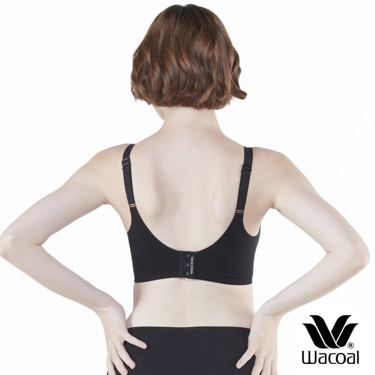 Wacoal ชุดชั้นเนียน บราไร้โครง Smart Size เสริมฟองน้ำ รุ่น WB3Y28 สีดำ (BL)